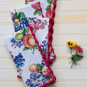 April Cornell Kitchen Napkins Set/4 Fruit NWT